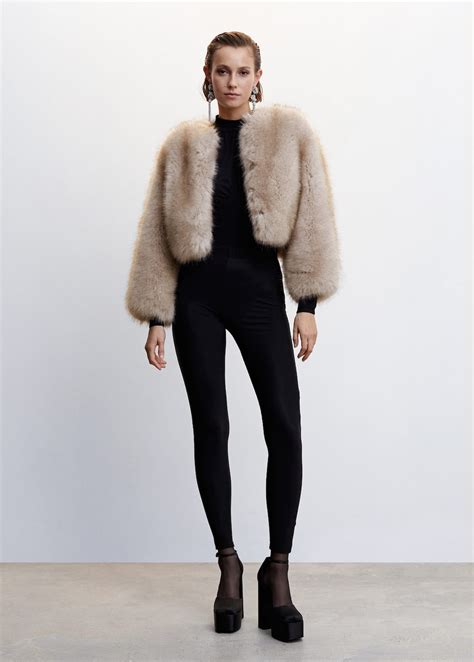 mango fur effect coat